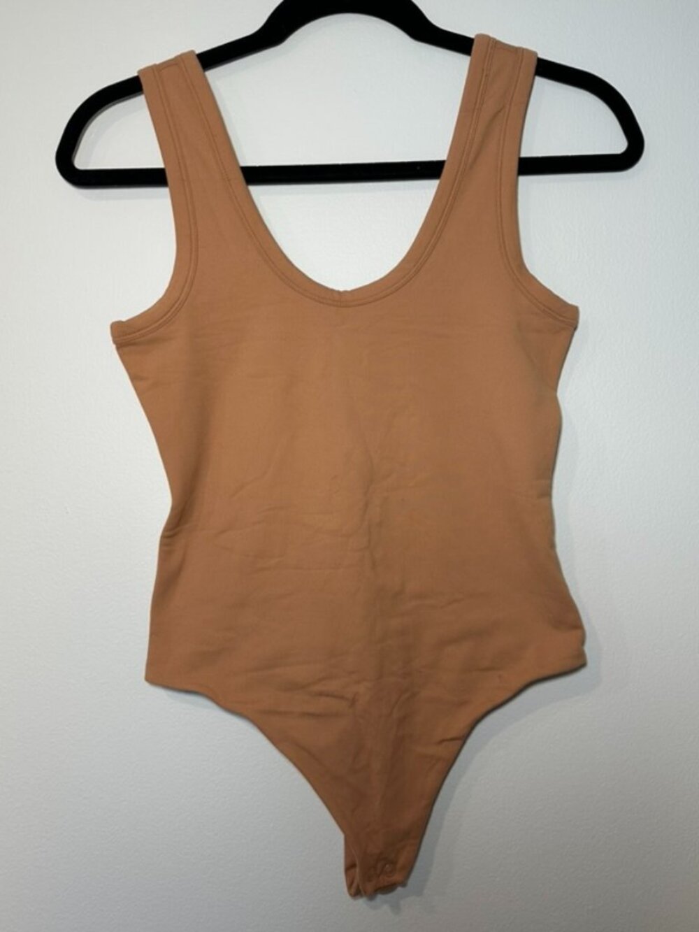 Nuuds Seamless Scoop Tank Bodysuit, Clay